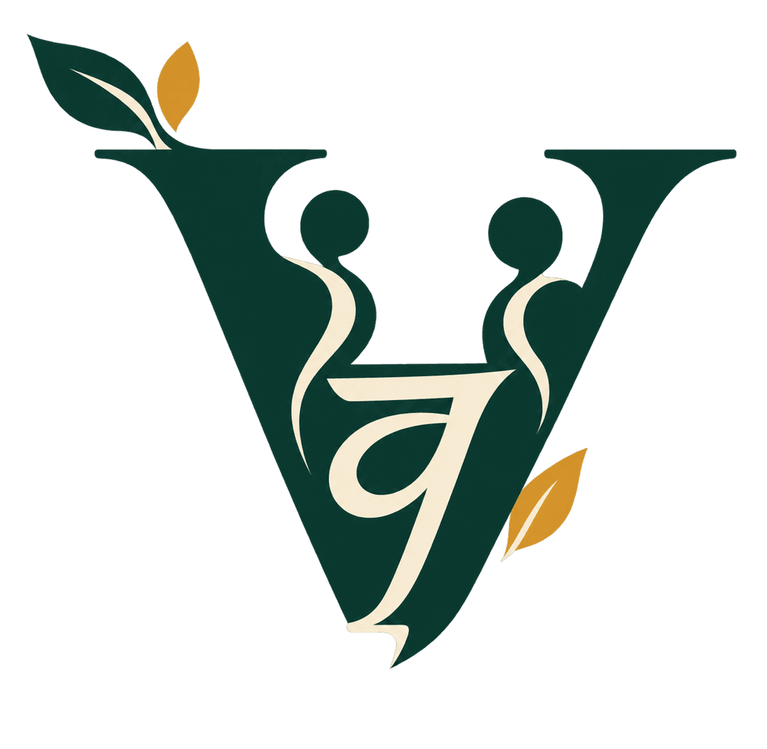 Vrindavan Hindi School V and Devanagari monogram